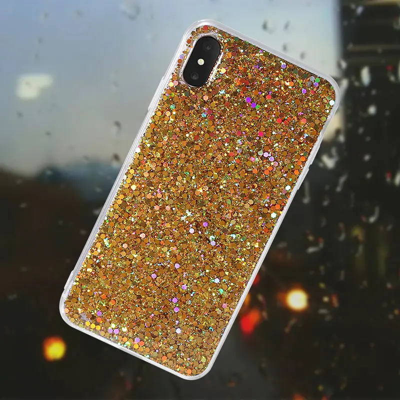 Блестящий силиконовый чехол для iPhone 6 s 6 s 7 8 iPhone XS MAX XR X 10 5 5SE 6 Plus 7 Plus 8 Plus 360 задняя крышка для сотового телефона