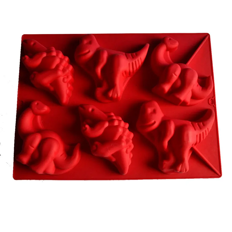 A Shape Симпатичные Силиконовые формы для торта в форме динозавра, 3D формы для животных, в форме динозавра, сахарная помадка, мыло, желе, пудинг, формы для украшения торта, инструменты - Цвет: A Shape