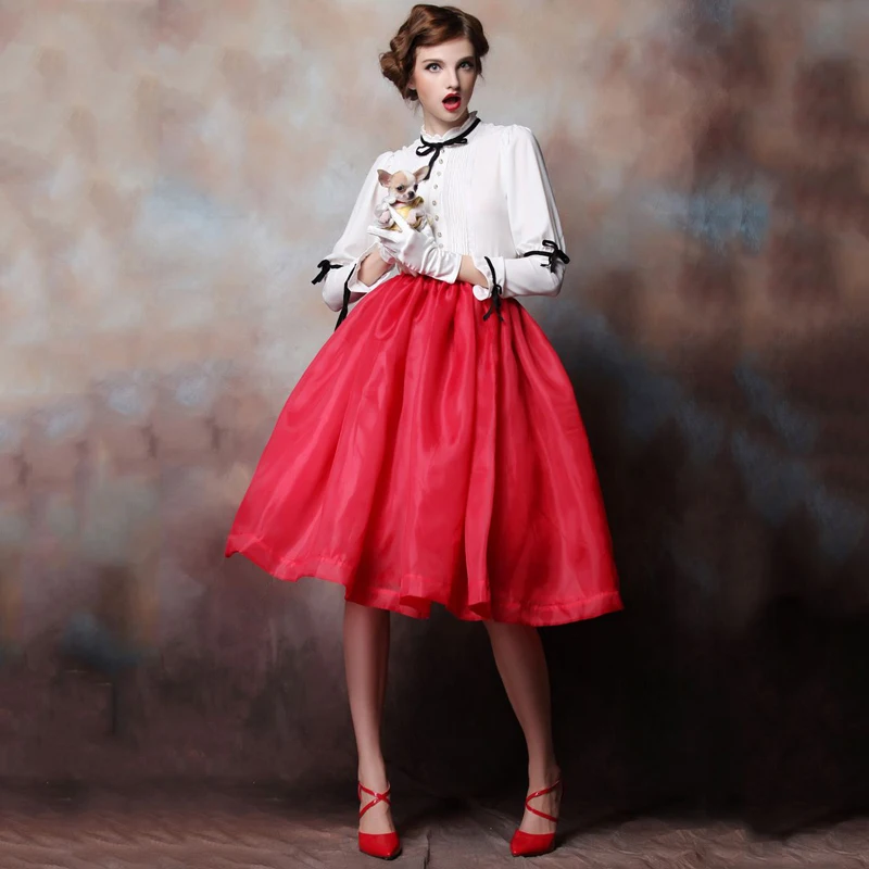 

Летняя красная короткая юбка из органзы 2022, плиссированная юбка до колена с высокой талией, юбка для выпускного вечера, индивидуальный пошив, все цвета