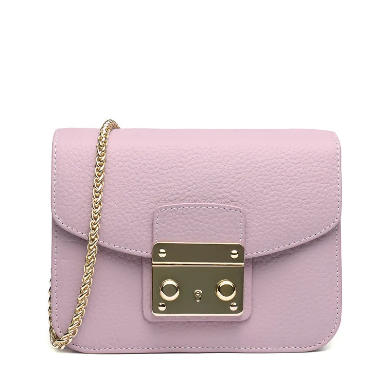 Stiya 2016 Новое Лето Замок Цепи Подлинная Кожа Коровы Женщины Crossbody Сумка Высокое