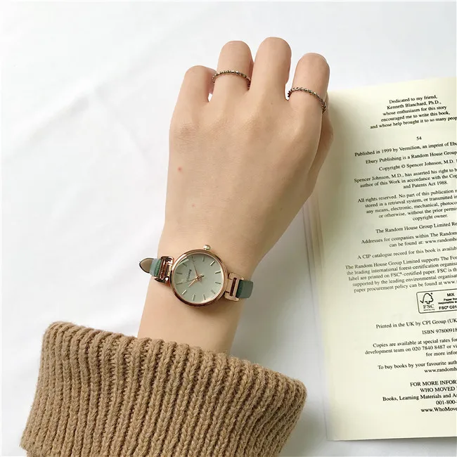 Ulzzang, модные брендовые женские часы-браслет, ретро коричневые винтажные кожаные часы, женские кварцевые часы, повседневные женские наручные часы