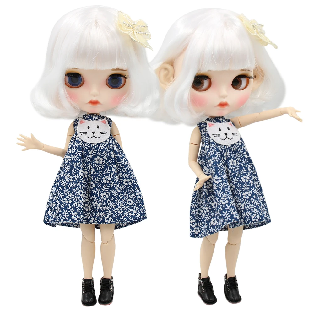 Ледяная кукла DBS Blyth 1/6 bjd белая кожа сужение тела короткие белые волосы матовое
