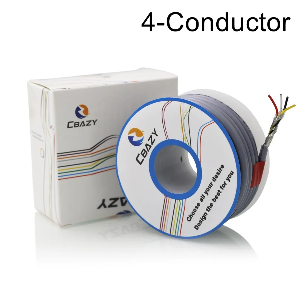 

4C-Grey-6M-UL 2547 24 AWG многожильный контрольный кабель, медный провод, экранированный аудиокабель, кабель для наушников, сигнальная линия