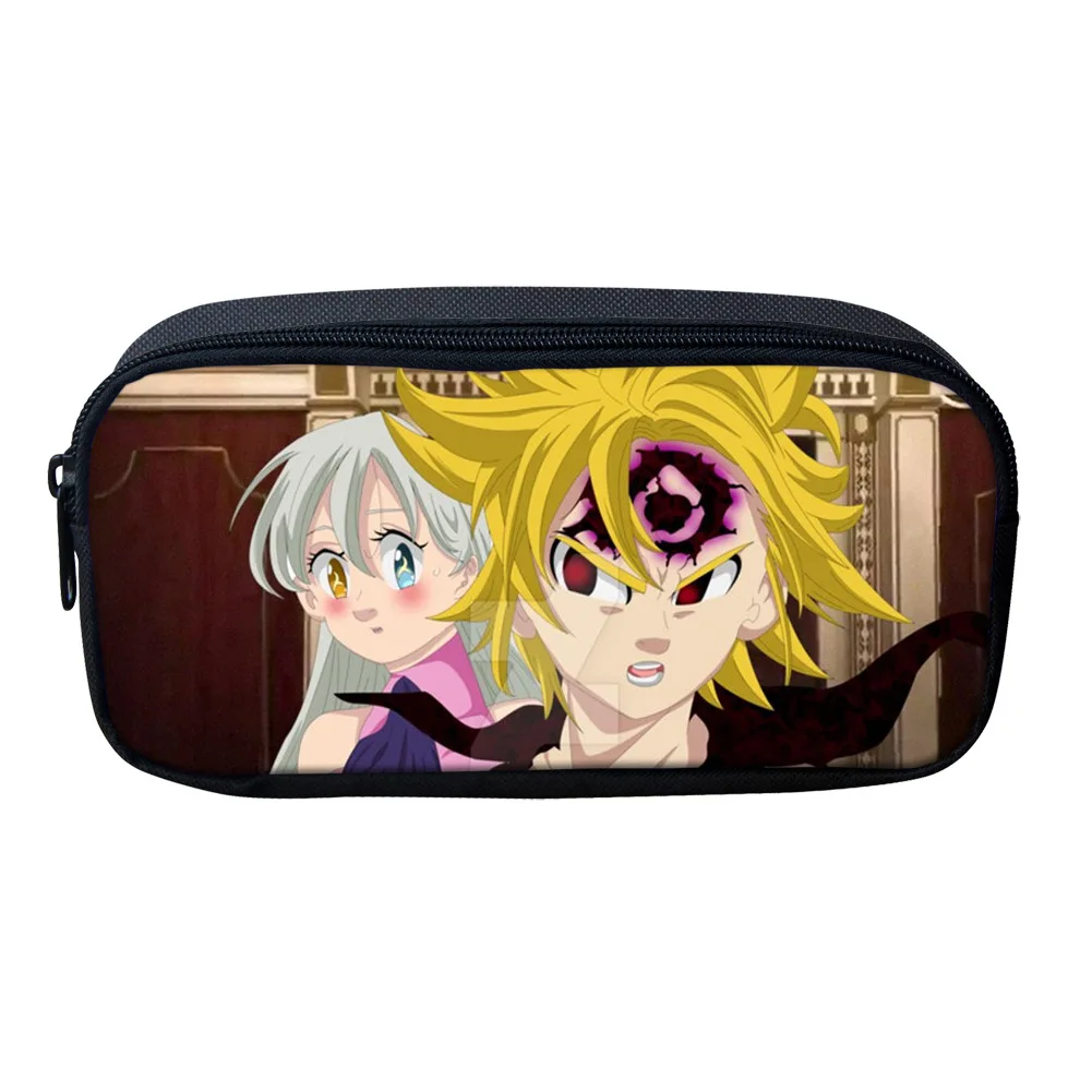 THIKIN BAG THIKIN/детский школьный рюкзак с рисунком из аниме Seven Deadly Sins, школьная сумка для мальчиков и девочек, комплект из 3 предметов, Nanatsu No Taizai Meliodas Elizabeth - Цвет: THIKIN BAG