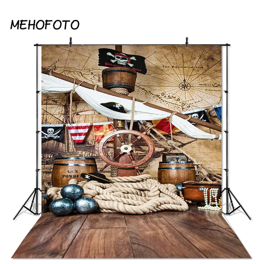 MEHOFOTO Пиратская фотография Фон корабль палуба навигация карта мира День Рождения