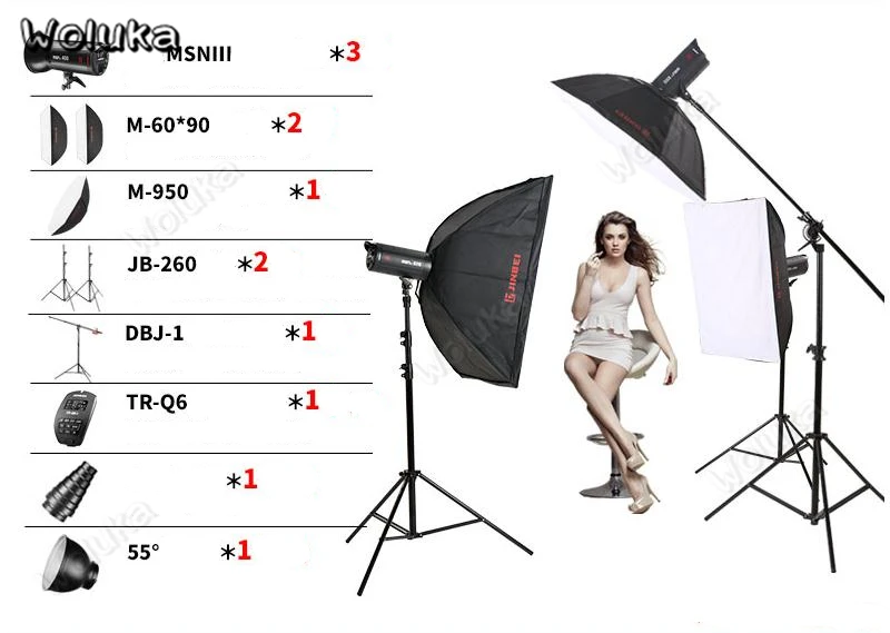 Flash kit Jinbei MSNIII400W speedlite фотографический свет комплект Профессиональные студийные