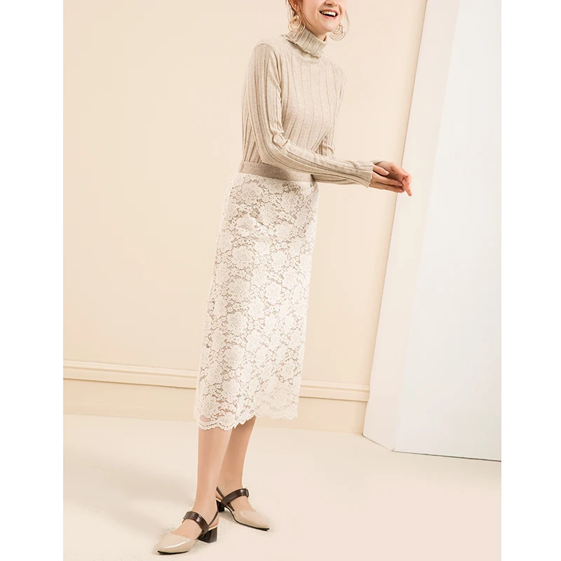 Женские шерстяные пуловеры 100% шерсть с длинными рукавами водолазка свитер для