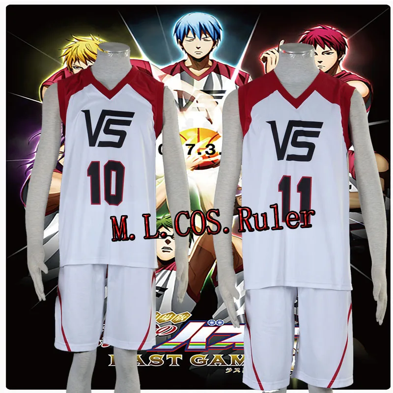 Новинка 2017 костюм для косплея Kuroko no Basuke Kagami Taiga NO.10 Tetsuya NO.11 из аниме последняя игра
