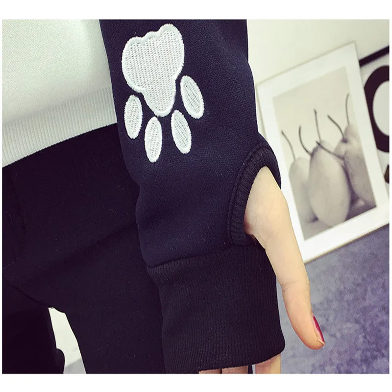 2017 женские свитшоты с капюшоном в духе колледжа Модные пандой повседневные