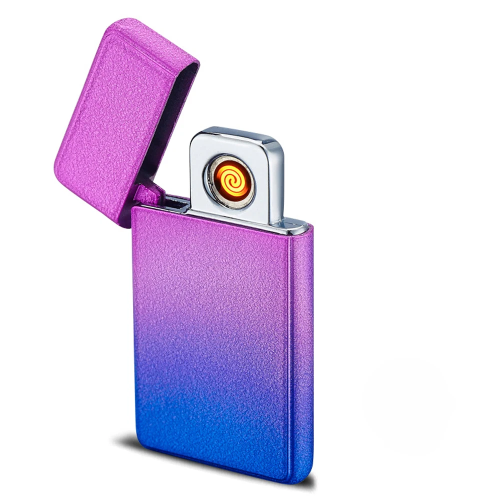 Новинка 2017 года usb-зажигалка Перезаряжаемые Электронная зажигалка ультра тонкий