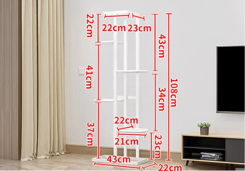 Flower shelf indoor home multi-layer wrought iron flower pot rack balcony rack floor-standing living room rack plant rack