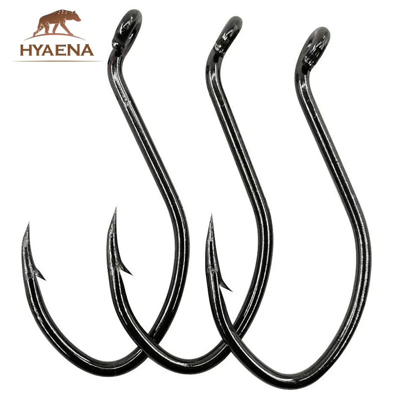 Рыболовные крючки Hyaena 50 шт./лот 10 #- 8/0 с коротким хвостовиком - Фото №1