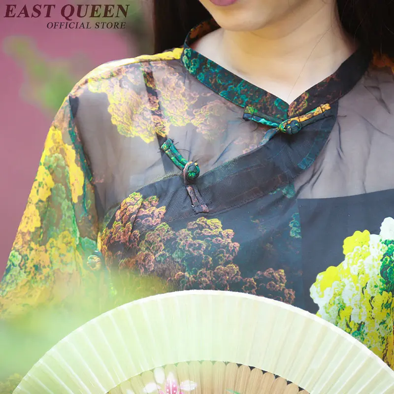 Новое поступление цветочный принт cheongsam Топ китайские традиционные женские белье одежда Топ винтажное платье 50s кофточка Ципао KK284 Q