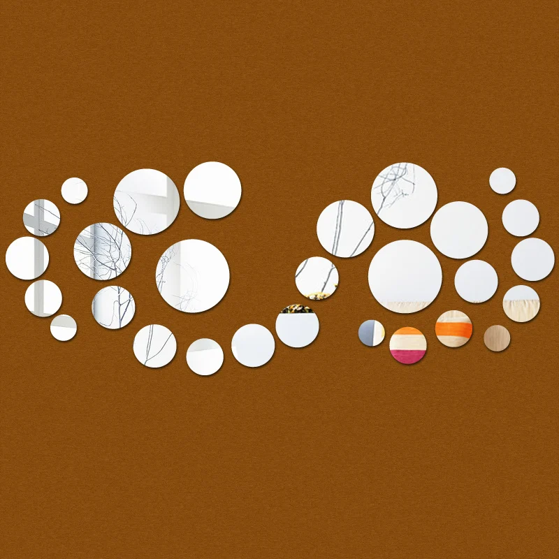 Европейские 3d акриловые зеркальные наклейки на стену 28 украшения для дома