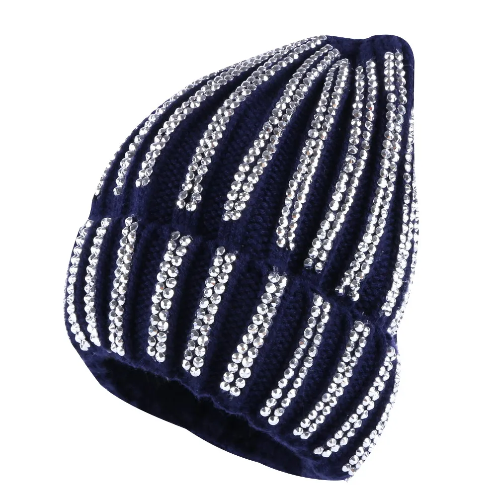 Женская Роскошная зимняя шапка фирменные шапочки модные облегающие вязаные