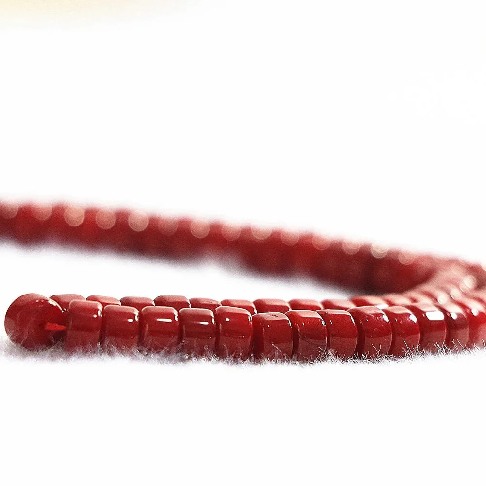 Натуральные красные коралловые бусины 4x6 мм Abacus россыпью ювелирные изделия