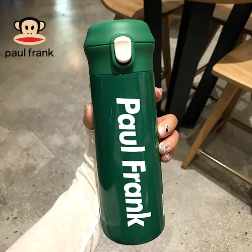 green 500ML Обезьяна с большим ртом термос из нержавеющей стали большой емкости портативный пара чашка для делового человека путешествия прямое тело Термокружка - Цвет: green 500ML