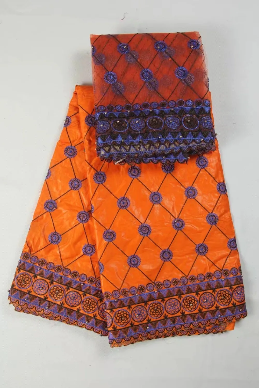 Африканский buzin Riche ткани 5yard + 2 ярдов Тюль Африки кружевной высокого качества Getzner