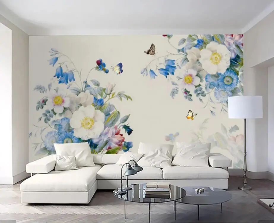 Ручная роспись роза цветок настенная бумага фрески домашние настенные наклейки