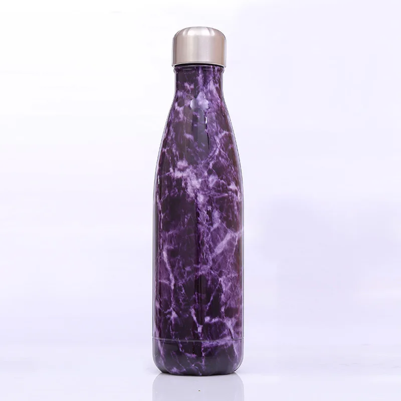 - Emerald purple 500 мл термо-бутылка из нержавеющей стали, Термокружка для холодной воды, для занятий спортом на открытом воздухе, бутылки для воды, чайник для питья, термос - Цвет: - Emerald purple
