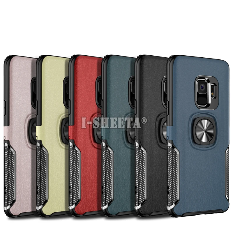 Luxury Armor Phone Case For Samsung Galaxy Note 8 9 10 Plus 5G Shockproof Cover Matte Hard PC + Soft TPU Holder Ring Stand |