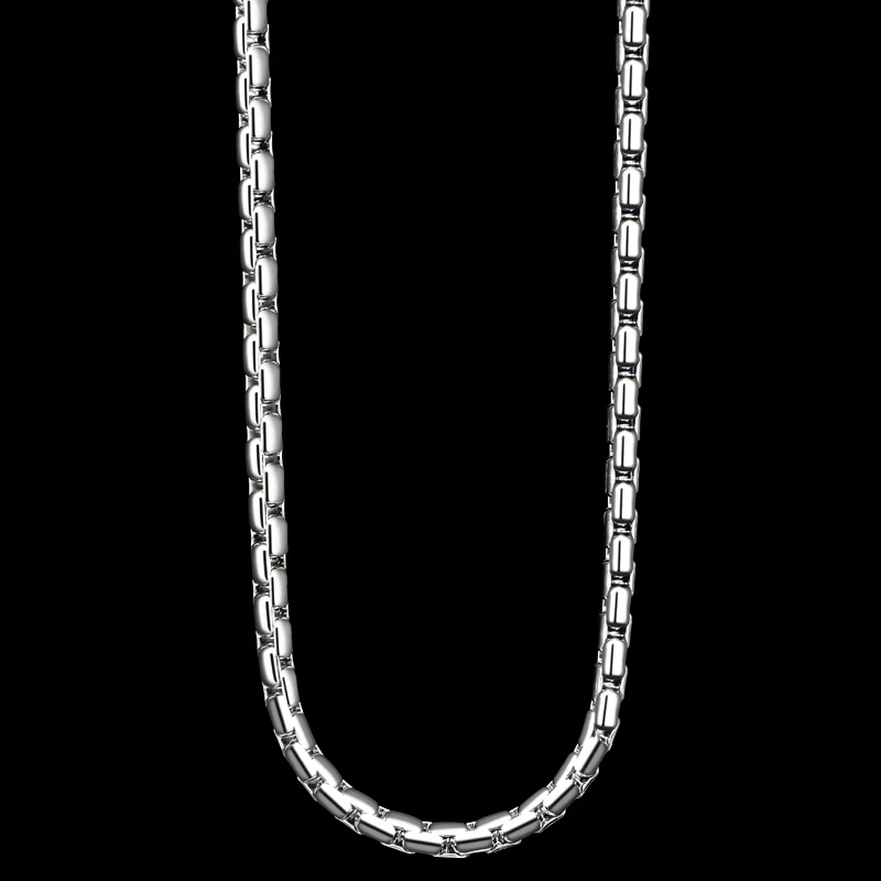 CHUKUI Mens Necklace Silver Chain Stainless Steel Round Box Link Wholesale Jewelry Gift 3mm 20 Inch | Украшения и аксессуары