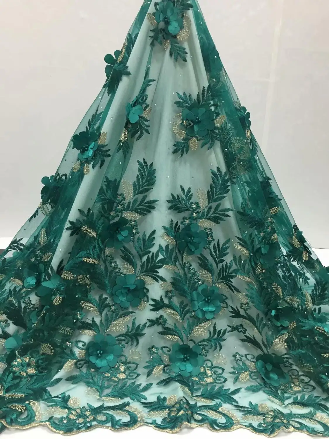 Новейший стиль африканская кружевная ткань 2019 изумрудно зеленая бархатная