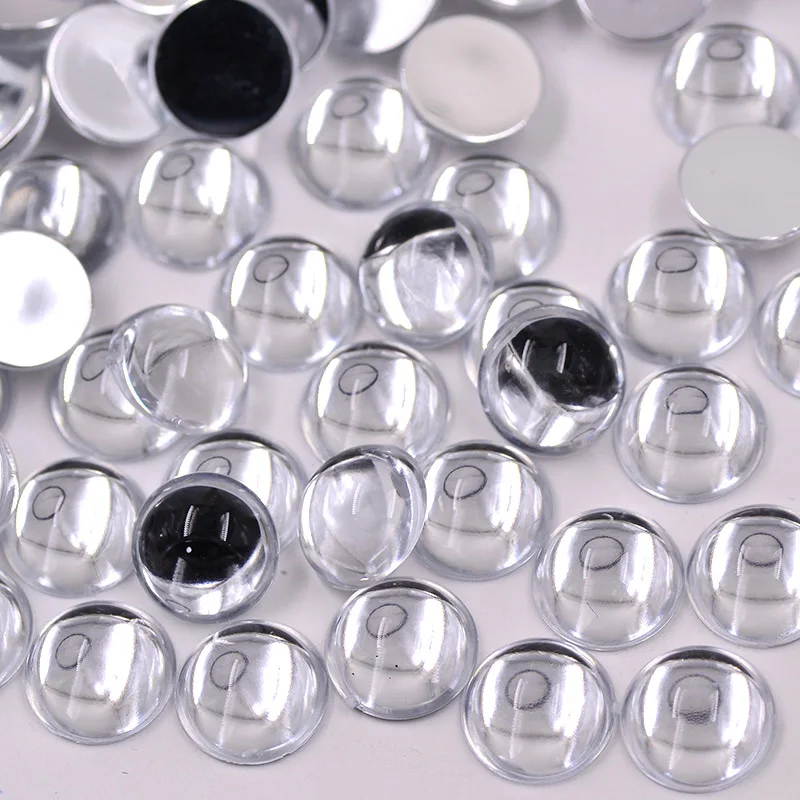 Clear JUNAO 15 мм, черные, красные хрустальные стразы, акриловые кабошон, половинные бусины, клей на камни и кристаллы, не Швейные Стразы для рукоделия - Цвет: Clear
