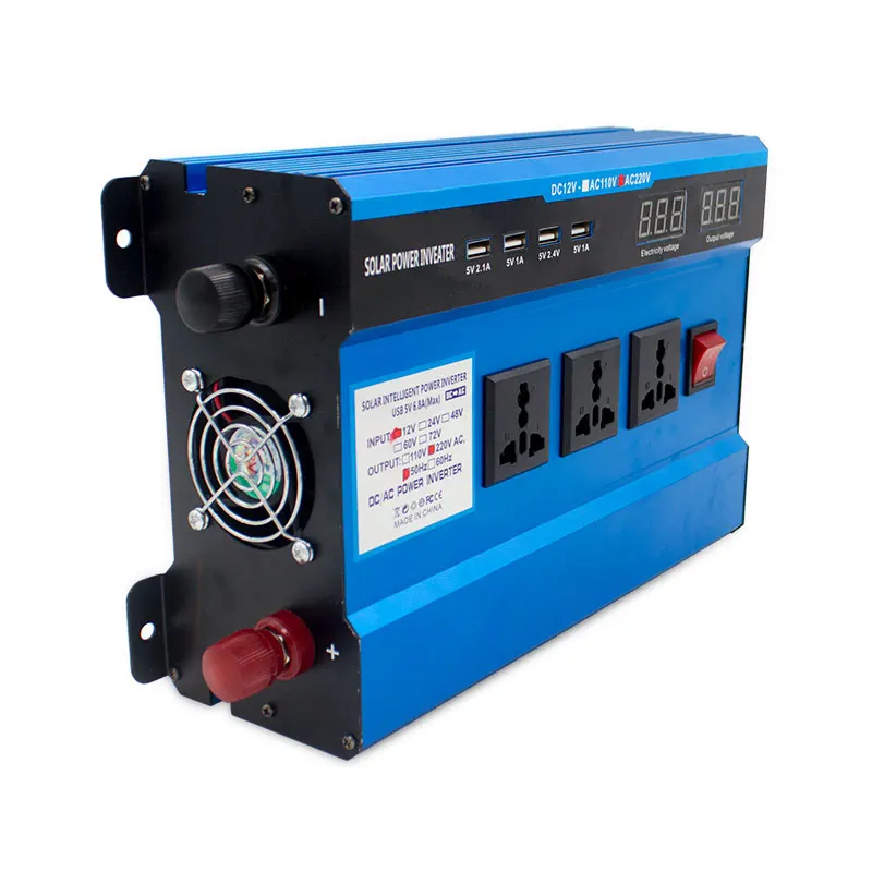 10000w Двойной экран 10000 Вт DC 12 В/24 В в AC 220-240 в солнечный инвертор зарядное устройство преобразователь напряжения трансформатор 4USB - Цвет: 10000w