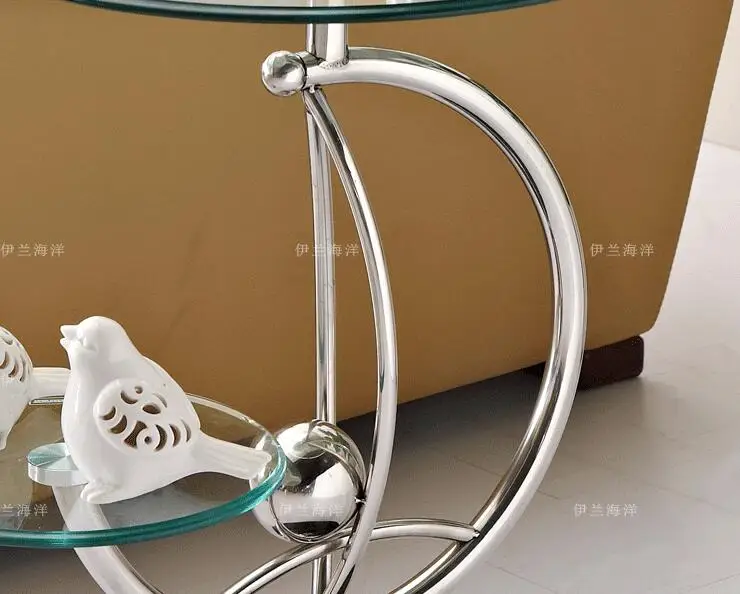 Бесплатная доставка упрочненный стеклянный Двухместный стол диван. Маленькая