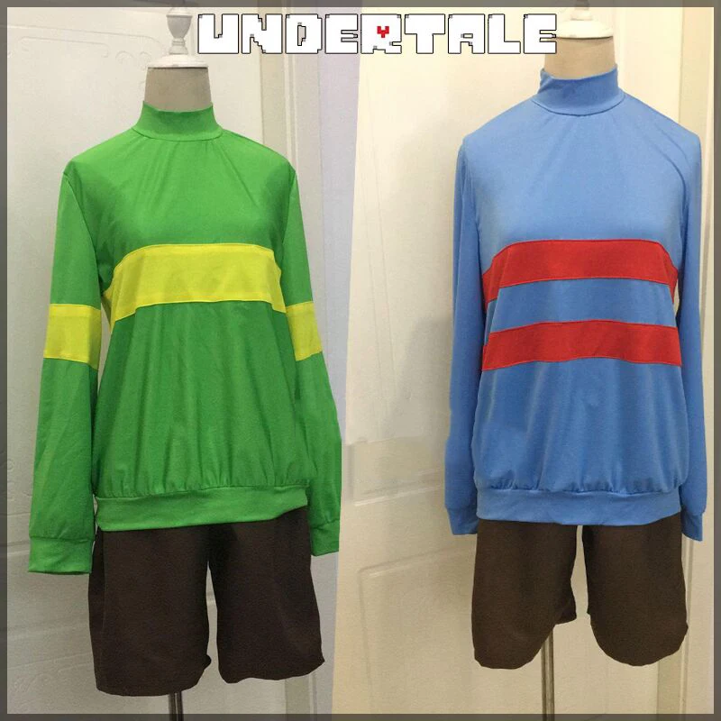 Костюм для костюмированной игры Undertale Chara топ и шорты полный комплект