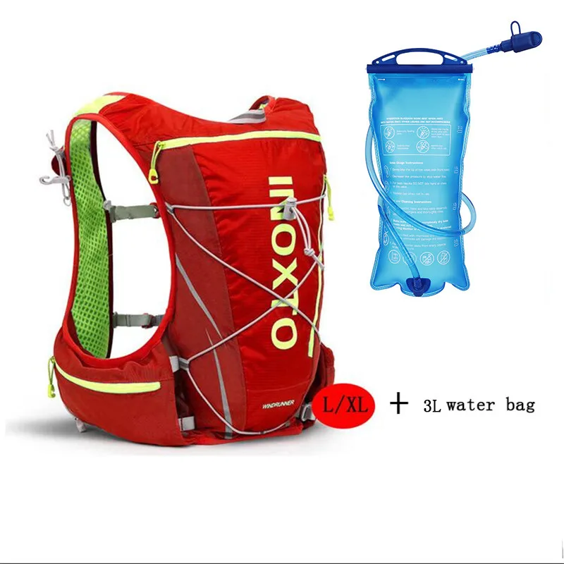 3L water bag LXL Профессиональный беговой рюкзак 8L жилет пакет снаряжение для бега велосипед Велоспорт рюкзак для мужчин и женщин Спорт марафон воды мешок 1Л/2л/3Л - Цвет: 3L water bag LXL