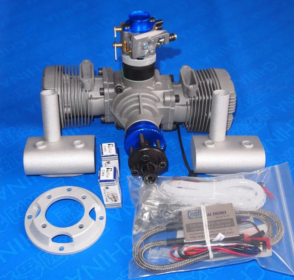 NGH 2 такта 2 цилиндра GT70 70cc 2 такта бензиновые двигатели rc Самолет rc самолет два цилиндра 70cc двигатели