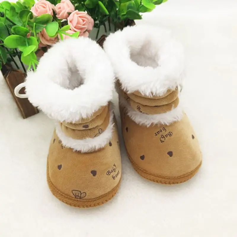 Baby 0-18 Months Prewalker Girls Winter Snow Boots Infant Solid Lace Up Shoes First Walker |