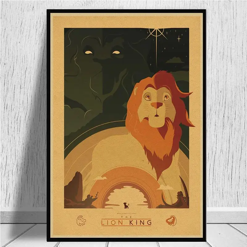 Классическая мультяшная пленка The Lion King из крафт бумаги постер для бара/кафе в