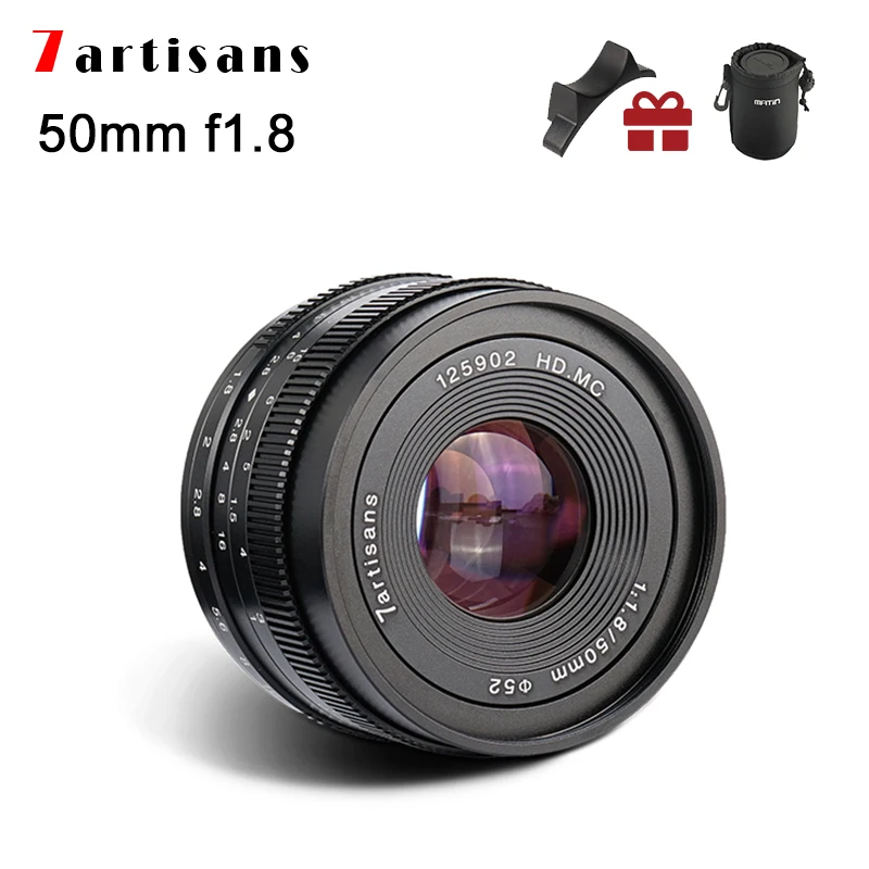 7artisans 50 мм f1.8 портретный объектив с широкой диафрагмой и Камера Объектив Ручная