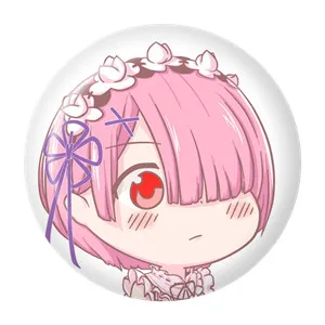 ZXFJXR 58 мм анимация Re Life в другом мире от Zero Emilia Rem Ram Sister круглый значок брошь аниме