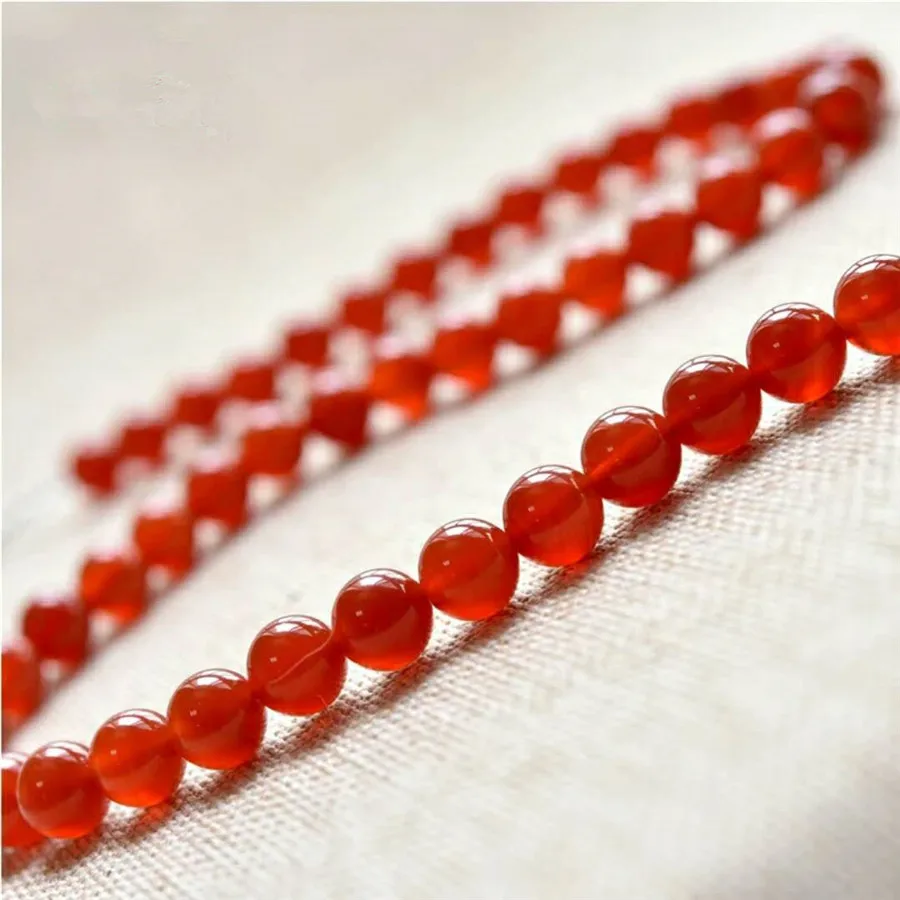 2018 Newly Genuine Natural Red Stone Necklace Quartz Crystal Round Beads Jewelry Long Chain 6mm Drop Shipping | Украшения и
