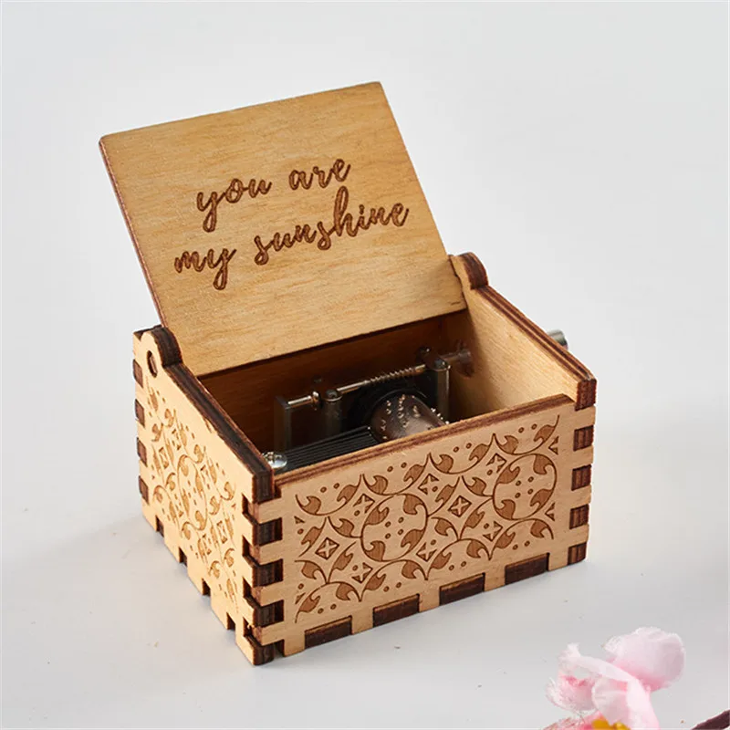 Ты мое солнце музыкальная шкатулка ручной коленчатого дерево Music Box на день