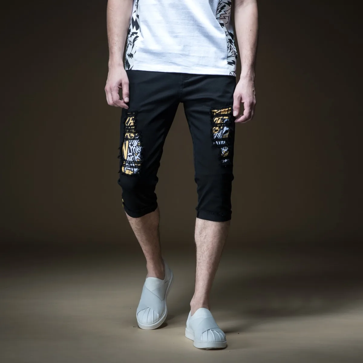 Новинка 2018 легкий светильник на молнии тонкие джинсы мужские Летние Стильные