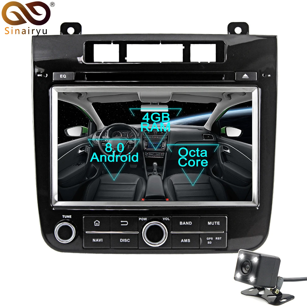 2 Din Android 8 0 Octa Core Автомобильный DVD плеер для VW Touareg 2011 2012 2013 2014 GPS Navi Мультимедиа