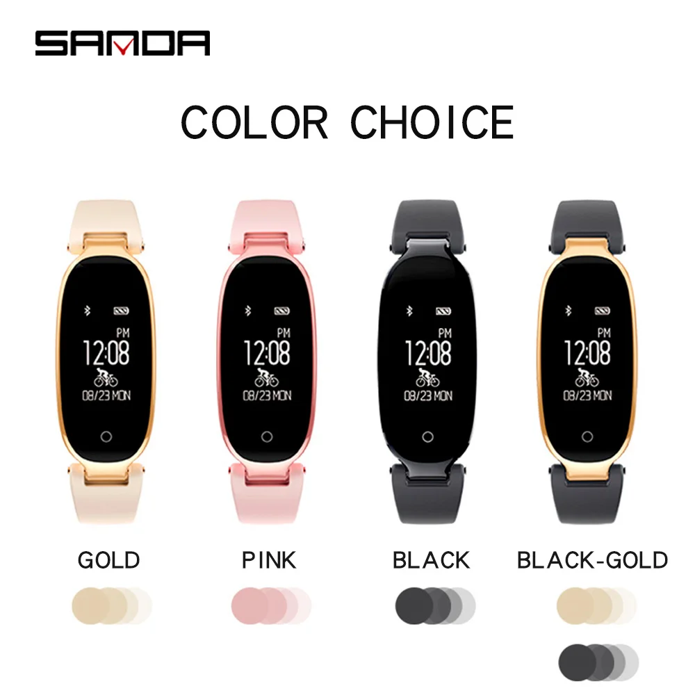SANDA женские умные часы для IOS Android спортивные с Bluetooth монитором сердечного ритма