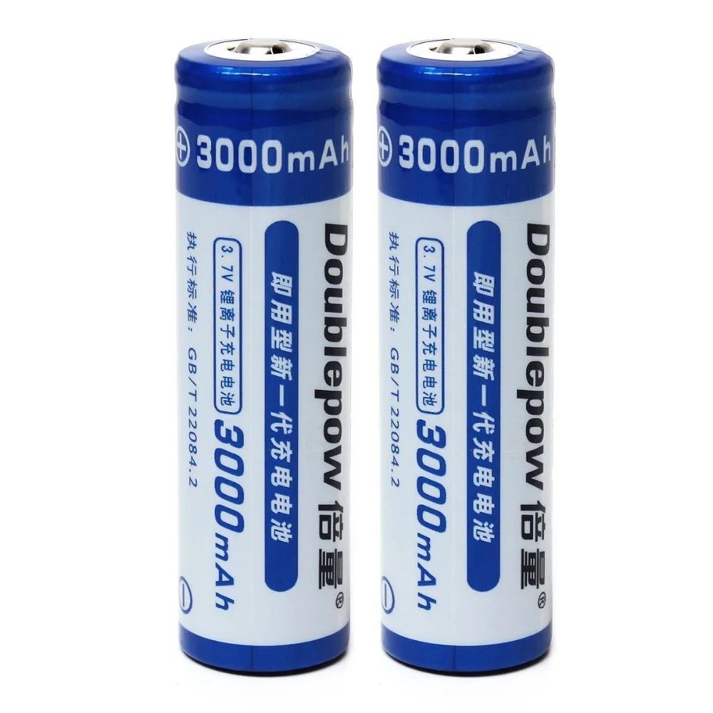 2 шт./компл. doulepow высокой емкости 3000 mAh 3 7 V 18650 литий ионная аккумуляторная батарея