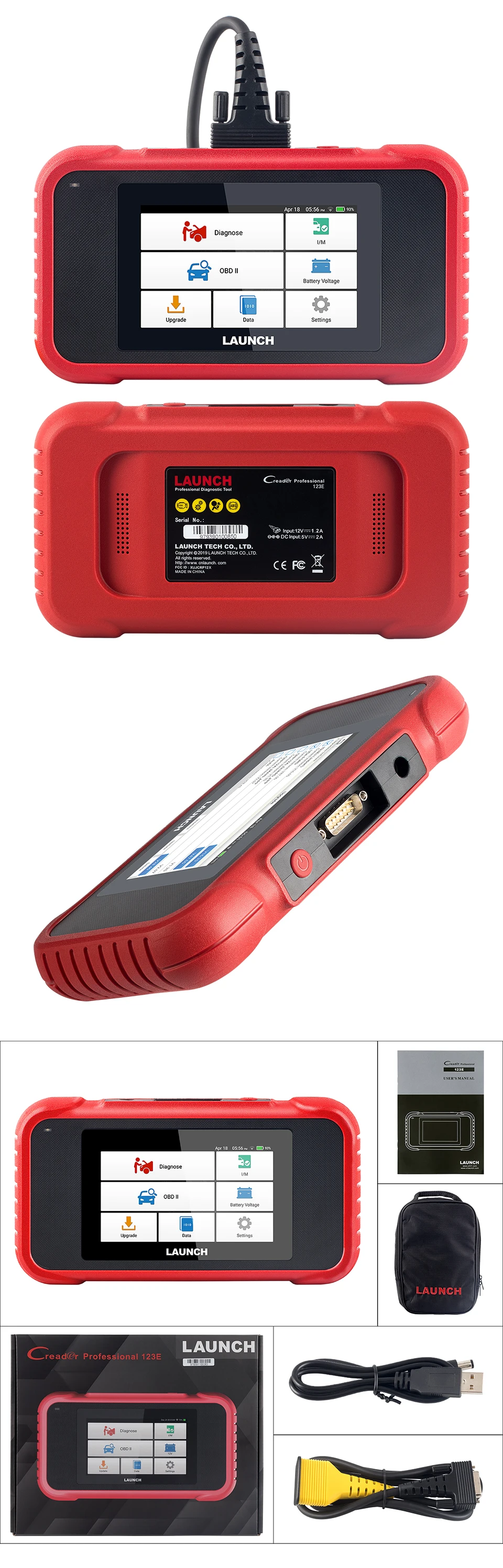 Launch X431 CRP123E OBD2 диагностический инструмент ENG ABS подушка безопасности SRS AT Creader 123E OBDII EOBD считыватель кода сканер