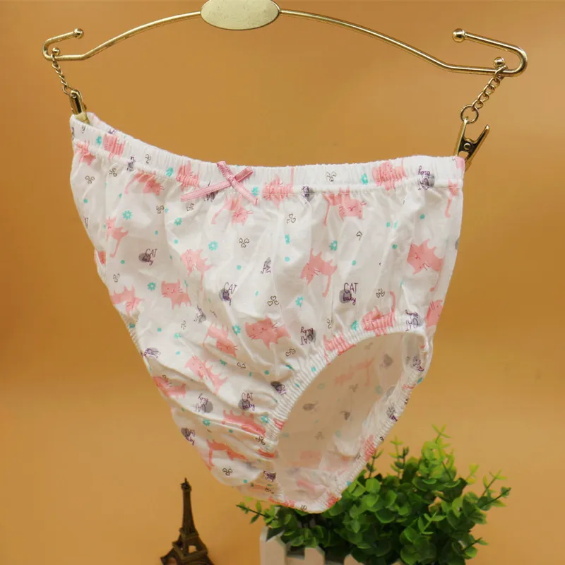 5 шт./лот детское нижнее белье для девочек хлопковые трусы с принтом кошки