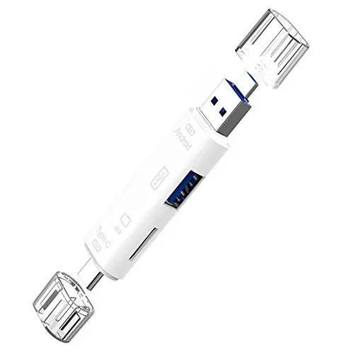 Raugee type C и Micro USB OTG карта адаптер 3 в 1 USB-C-ридер флэш-накопитель TF разъем для чтения для мобильного телефона ПК Mac компьютера - Цвет: Белый