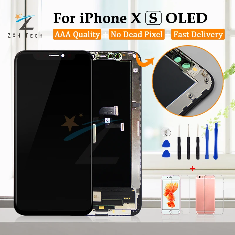 TFT Amoled для iPhone XS XR X lcd сборка с рамкой Замена 5,8 дюймов TFT/OLED дисплей lcd дигитайзер модуль 3D сенсорный экран