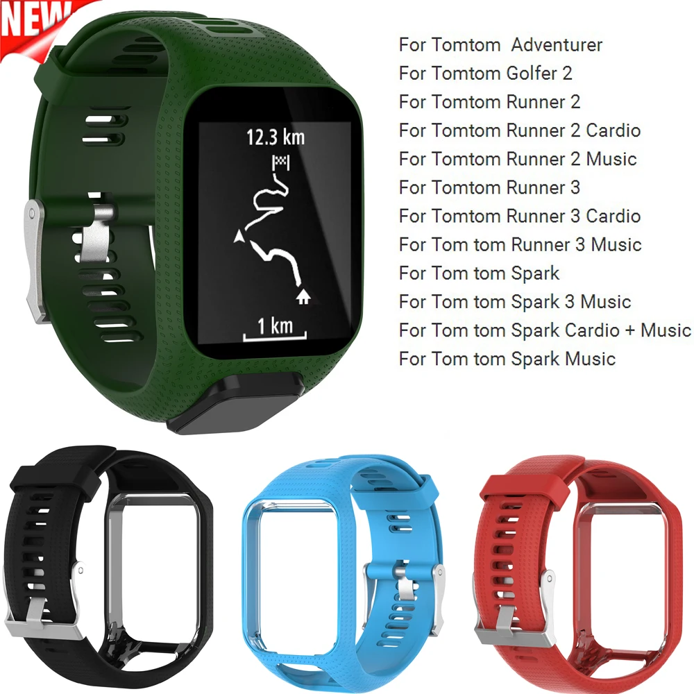 Силиконовый ремешок COMLYO для Tomtom 3/2 Runner часов TomTom 2/3 спортивных и кардио-GPS |