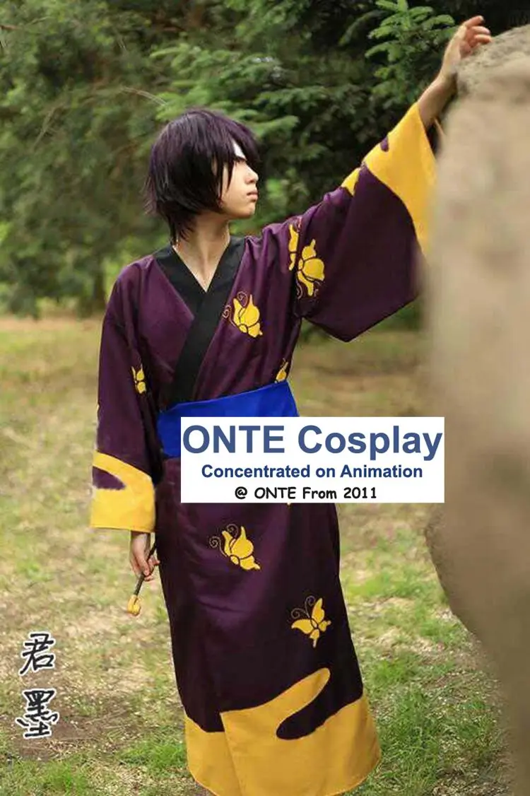 Новинка 2016 костюмы для косплея Takasugi Shinsuke кимоно Аниме Gintama банный халат