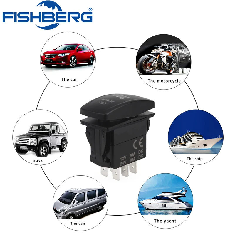 7 контактный Мгновенный Переключатель лебедки с выключателем водонепроницаемый